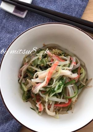 簡単副菜！もやし胡瓜カニカマの中華和え-レシピのメイン写真