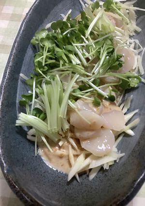 新生姜とホタテ貝柱の胡麻ドレッシング-レシピのメイン写真