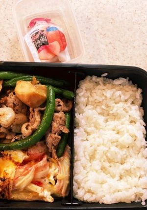 海老牛肉カレー粉炒め　高校生男子弁当-レシピのメイン写真