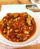 夏野菜たっぷり！鶏肉のトマト豆煮込み