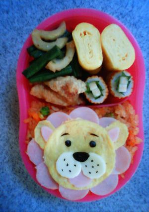 ライオンのオムライス弁当～キャラ弁-レシピのメイン写真