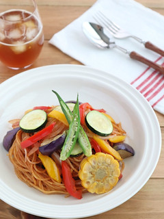 おうちカフェ♪夏野菜たっぷりナポリタン-レシピのメイン写真