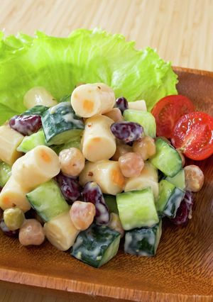 食感を楽しむ！チーかまとお豆の簡単サラダ-レシピのメイン写真