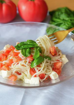 バジルとトマトの冷製パスタ-レシピのメイン写真
