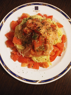 簡単☆サーモンとトマトの冷製パスタ-レシピのメイン写真