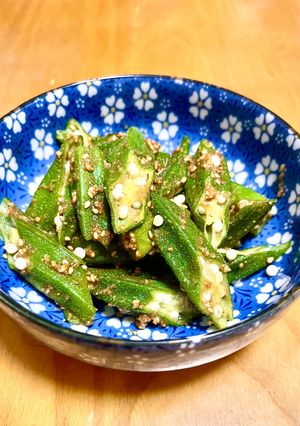 レンジで簡単！旨♡オクラ胡麻和え♪-レシピのメイン写真