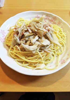 舞茸とベーコンの和風スープパスタ-レシピのメイン写真