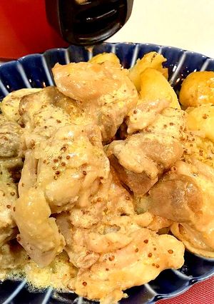 ◤電鍋レシピ◢　鶏肉マスタードクリーム煮-レシピのメイン写真