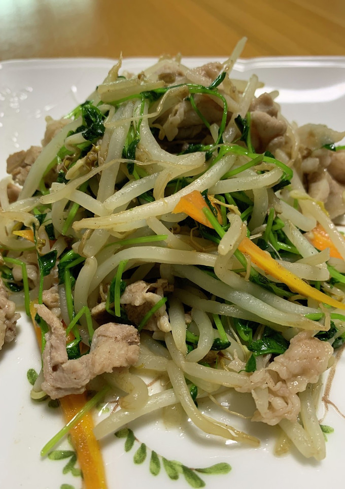 #豚肉のもやし炒め#今夜のおかず#豆苗-レシピのメイン写真