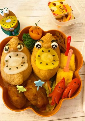 キャラ弁‪♡‬お稲荷deキウイブラザーズ-レシピのメイン写真