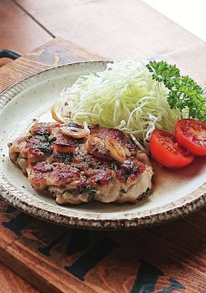 豚こま青じそステーキ★ガリバタソース-レシピのメイン写真