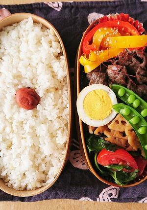 夏の弁当★牛肉のしぐれ煮とピリ辛れんこん-レシピのメイン写真