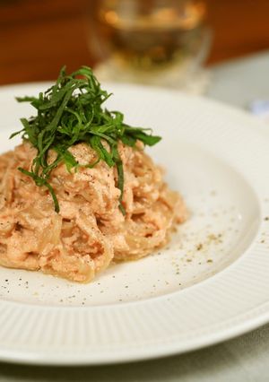 たらこクリームう米めん/玄米太麺-レシピのメイン写真