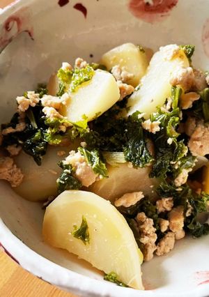 かぶと鶏ひき肉とケールのトロミ煮-レシピのメイン写真