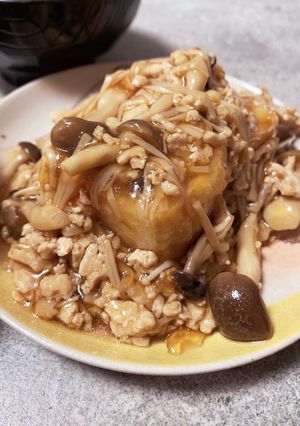 備忘録☆揚げだし豆腐、きのこあんかけ-レシピのメイン写真
