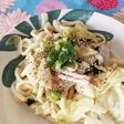 イカの塩辛焼きうどん!簡単満足!