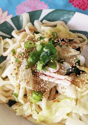 イカの塩辛焼きうどん！簡単満足！-レシピのメイン写真