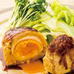 A picture of 月見つくねの照り焼き.