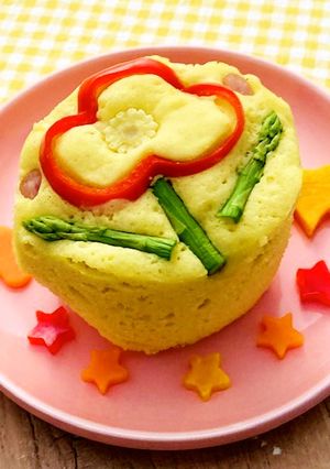 子供喜ぶ☆レンジ簡単　野菜のお花蒸しパン-レシピのメイン写真
