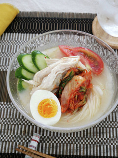 熱中症予防!蒸し鶏の韓国冷麺風そうめん-レシピのメイン写真