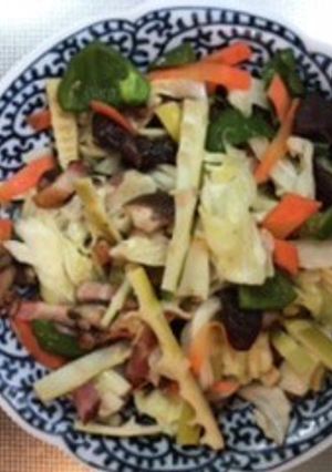 ベーコンの油を活かした淡竹入り野菜炒め-レシピのメイン写真