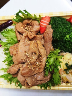 【夫婦弁当73】豚照り焼きとポテサラ-レシピのメイン写真
