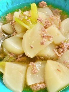 かぶと挽肉のとろり麺つゆ煮、生姜風味-レシピのメイン写真