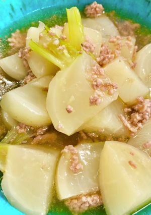 かぶと挽肉のとろり麺つゆ煮、生姜風味-レシピのメイン写真