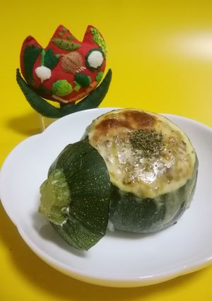 丸ズッキーニの肉詰チーズ焼き-レシピのメイン写真
