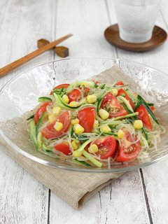 *夏野菜の春雨サラダ*低カロな主食にも◎-レシピのメイン写真