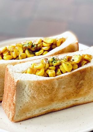 とうもろこしのポケットサンド♡バター醤油-レシピのメイン写真