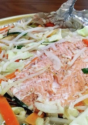 銀鮭の蒸し焼き♪-レシピのメイン写真