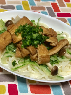 超簡単☆こく旨!甘辛冷やしきつねうどん♫-レシピのメイン写真