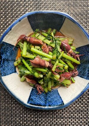 大根の葉とホタルイカの炒め物-レシピのメイン写真