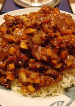 パスタ風に！サッポロ一番みそミート-レシピのメイン写真