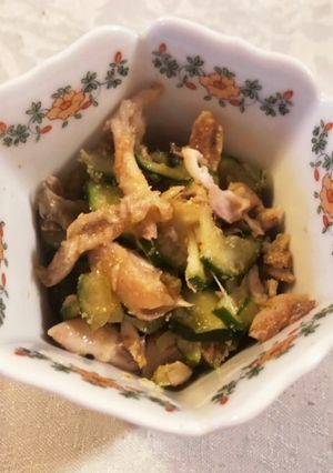 鯵の開きとキュウリの胡麻酢和え-レシピのメイン写真