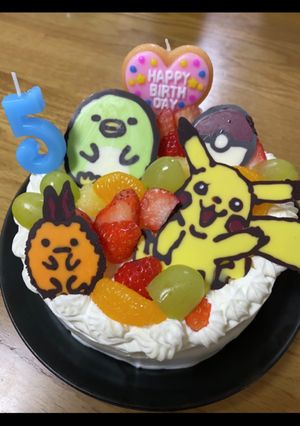 誕生日ケーキすみっことポケモン-レシピのメイン写真