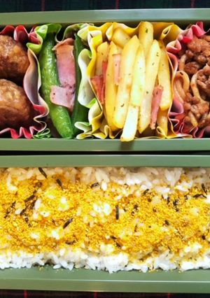 高校生弁当日記（のりたまたっぷり弁当編）-レシピのメイン写真