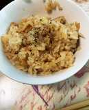 唐揚げ　炊き込みご飯　茶飯　さくらご飯