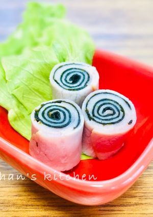隙間に速攻レンチン！ハム海苔の渦巻き-レシピのメイン写真