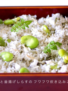 そら豆と釜揚げしらすのフワフワ炊き込ご飯-レシピのメイン写真