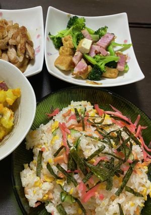 時短♡ちらし寿司♡焼き鮭♡胡瓜♡炒り卵-レシピのメイン写真