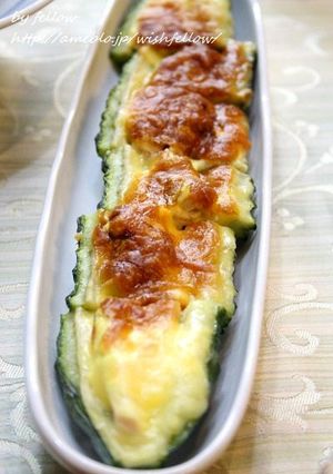 ゴーヤ船のツナマヨ焼き-レシピのメイン写真