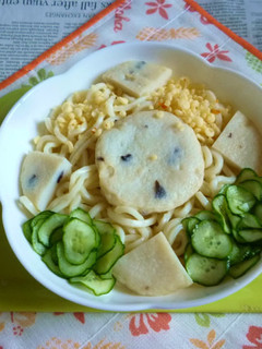 醤油うどん風冷やしうどん27きくらげ天1-レシピのメイン写真