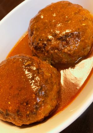 【腸活】ゴボウ&エノキ入りデミハンバーグ-レシピのメイン写真