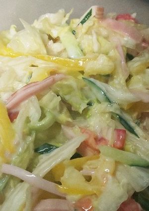 【簡単】レタスとハムのヨーグルトサラダ-レシピのメイン写真
