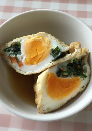わかめ入り卵の巾着煮-レシピのメイン写真
