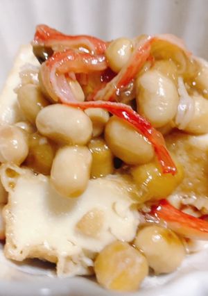 厚揚げと大豆とカニカマあんかけ-レシピのメイン写真