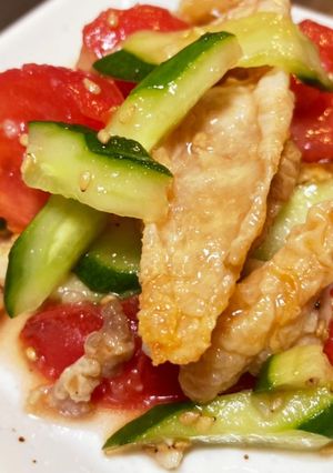 鶏皮のサッパリ！スタミナサラダ-レシピのメイン写真