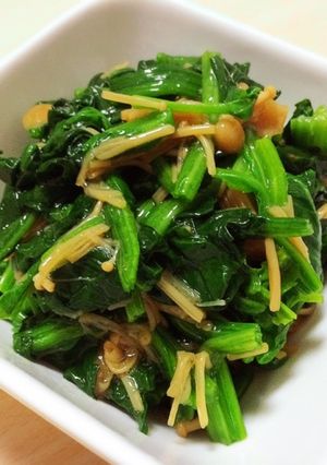 簡単おかず:ほうれん草となめこのおひたし-レシピのメイン写真